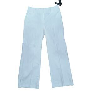 Rafella Classic Fit Wide Leg Dress Pants Women's Size 12 Ultra White Stretch